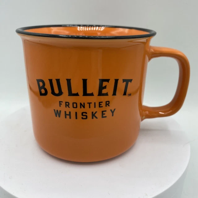 Bulleit Bourbon Frontier Whiskey Ceramic Coffee Tea Mug Cup Orange Black