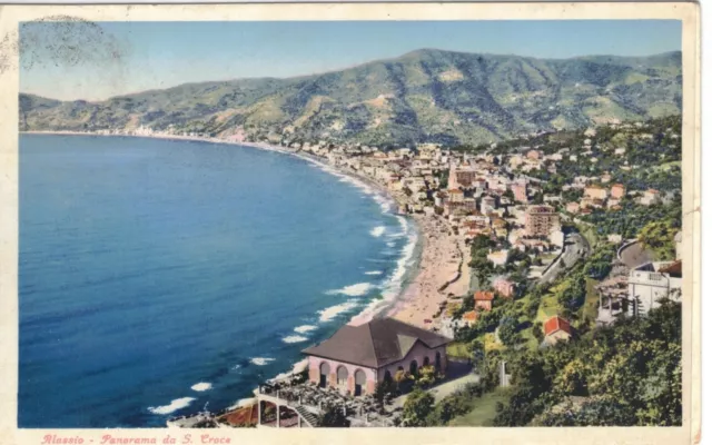 ALASSIO (Savona) - Panorama da Santa Croce - cartolina 1941 fp viaggiata