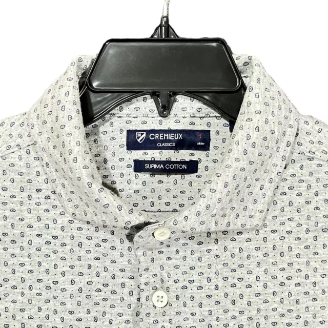 Daniel Cremieux Classics Polo Shirt Mens Large Blue Gray Paisley Golf Button Up