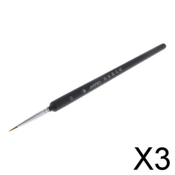 3X Pennello a punta tonda Pennello per pittura acrilica ad acquerello per nail