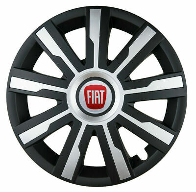 4 x15" Inch Wheel Trims Rims Hub Caps fit Fiat Punto -  15"  black silver