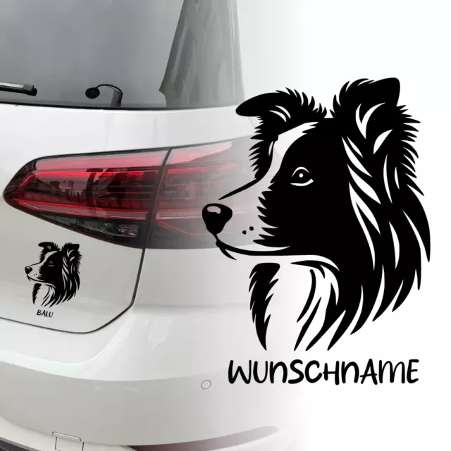 Auto Aufkleber | Border Collie Hund | Personalisiert Wunschname Sticker 311