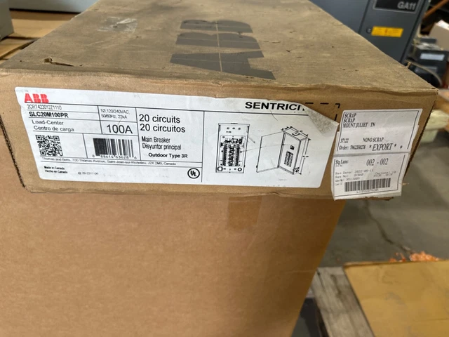 New Abb 100 Amp Main Breaker  20 Space 240V/120V Panelboard Panel Load Center