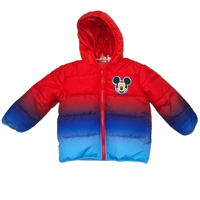 New Toddler Boys Size 2T Disney  Mickey Mouse Winter Jacket UNISEX $50 MSRP