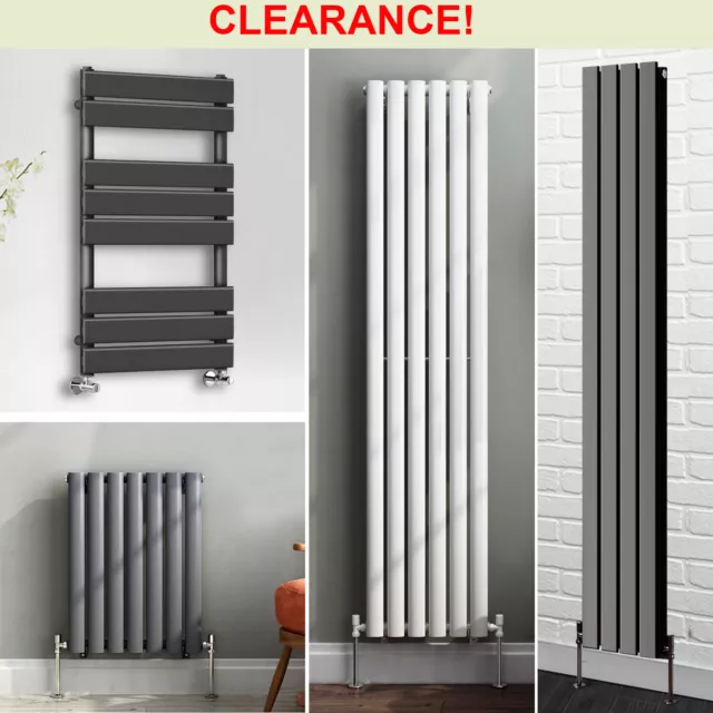 Traditional Cast Iron Flat Panel Oval Column Designer Radiator Heated Towel Rail