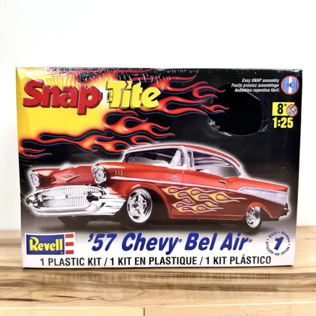 Revell '57 Chevy Bel Air 1:25 Scale Snap-Tite Plastic Model Car Kit, New