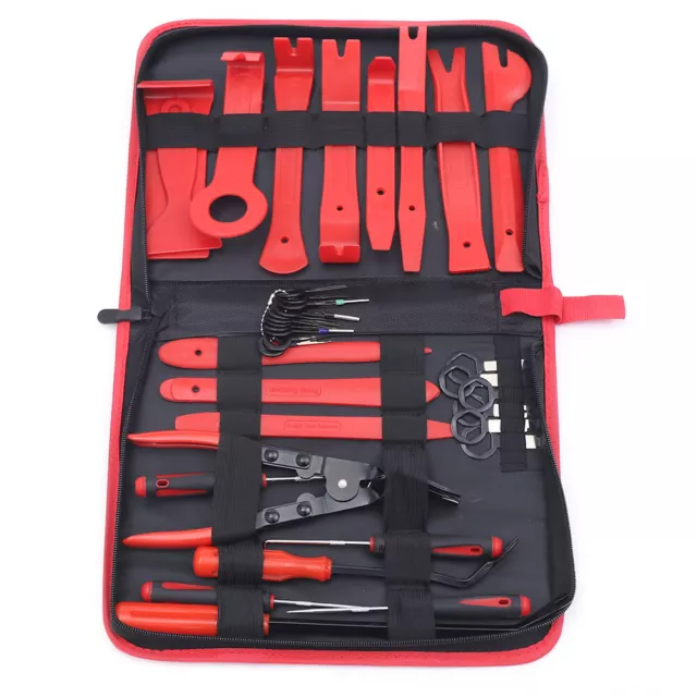 38PC Car Tools  Red Clip Dashboard Trim Door Panel Removal Molding Set NEW