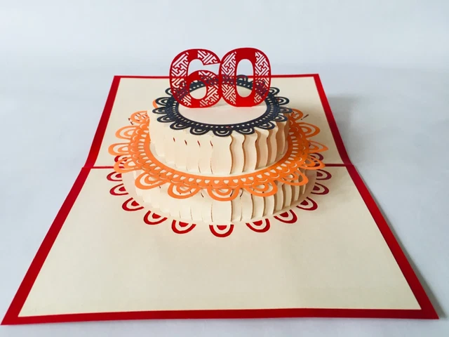 3D Piegato Biglietto di Auguri Buon Compleanno con Busta, Pop Up Biglietti per Torta Fatto a Mano Musicale LED Luce, Regalo per Famiglia Bambini Amici Buon Xompleanno Anniversario (Rosso