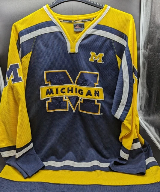 Colosseum Athletics University Of Michigan Hockey Jersey Shirt Size XL