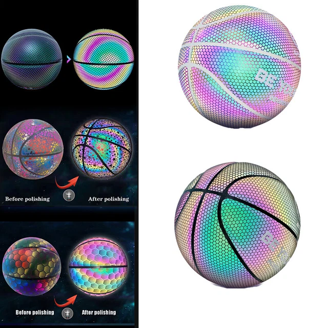 Basketball Holographic Glowing Reflective Basketball Luminous Glow Basketball