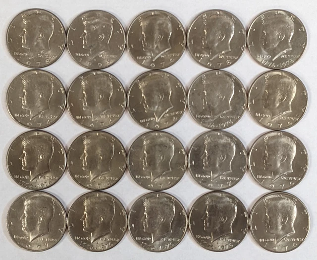 Kennedy Half Dollars Roll of 20 Mixed Date Unc