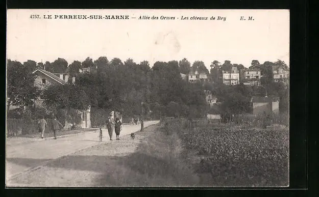 CPA Le Perreux-sur-Marne, Allee des Ormes - Les coteaux de Bry 1932