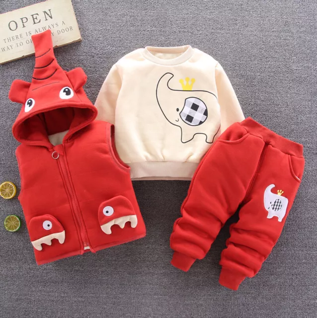 Newborn Baby Boy Girl Hooded Tops+Pants Tracksuit Trousers Outfits Clothes Sets