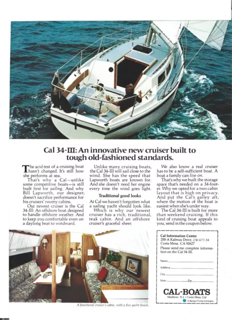 1977 Cal 34-III 34 III sailboat yacht boat ad