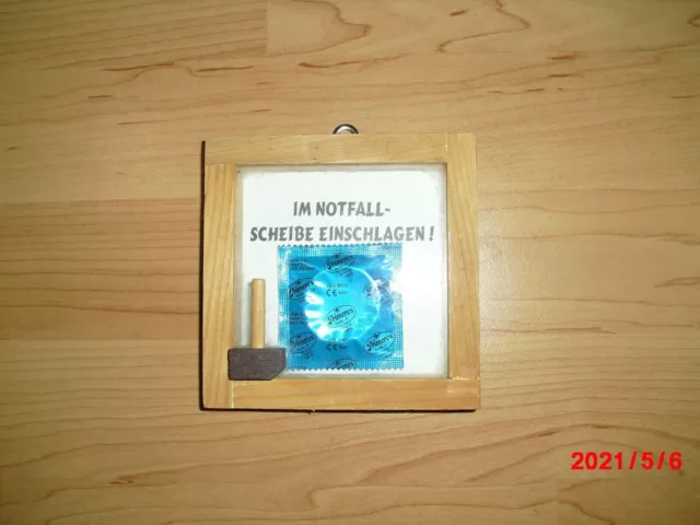 SCHERZARTIKEL NOTFALL Kondom lustiges Geschenk * Im Notfall-Scheibe  einschlagen EUR 4,99 - PicClick DE