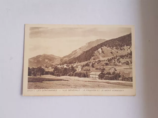 CPA Les contamines 74, general view, le prarion et le mont vorassey