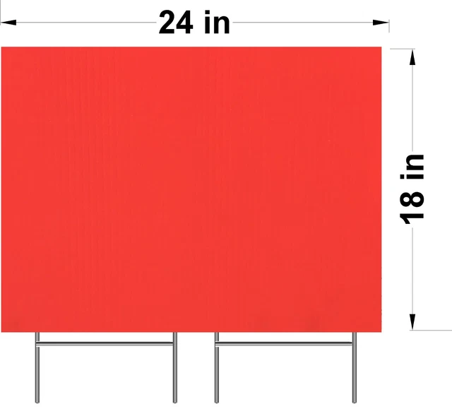 10 Pack Blank Signs (RED) 18'' 'x  24'' With 20 H-stakes 12'' Write Your Message