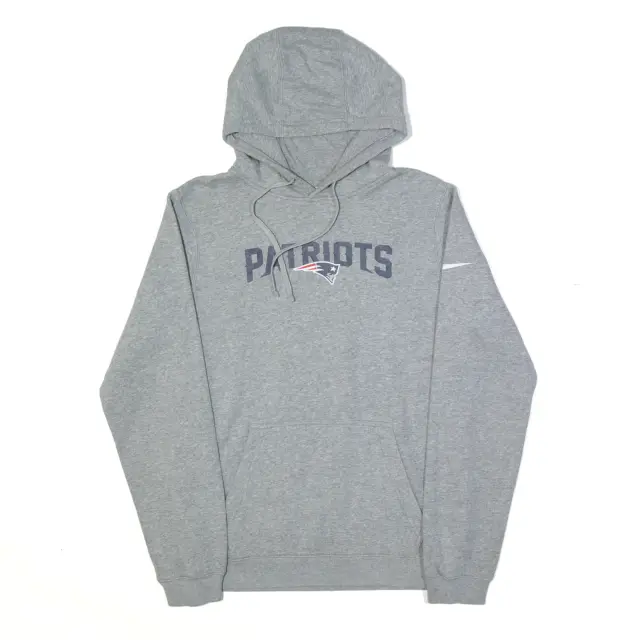 NIKE NFL New England Patriots USA Hoodie Grey Pullover Mens S