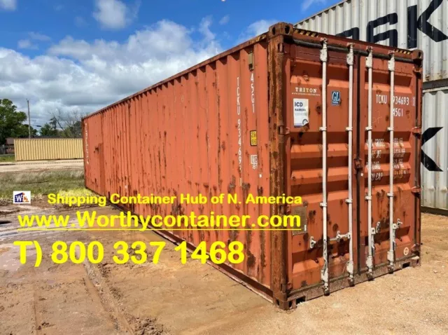 40ft' High Cube Used Shipping Container -Wind and Water Tight(WWT) - Houston, TX