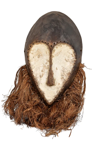 Lega Mask Bwami Society Raffia Congo African Art