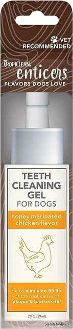 TropiClean Atrae Dientes Limpieza Gel para Perros Miel Pollo 59ml