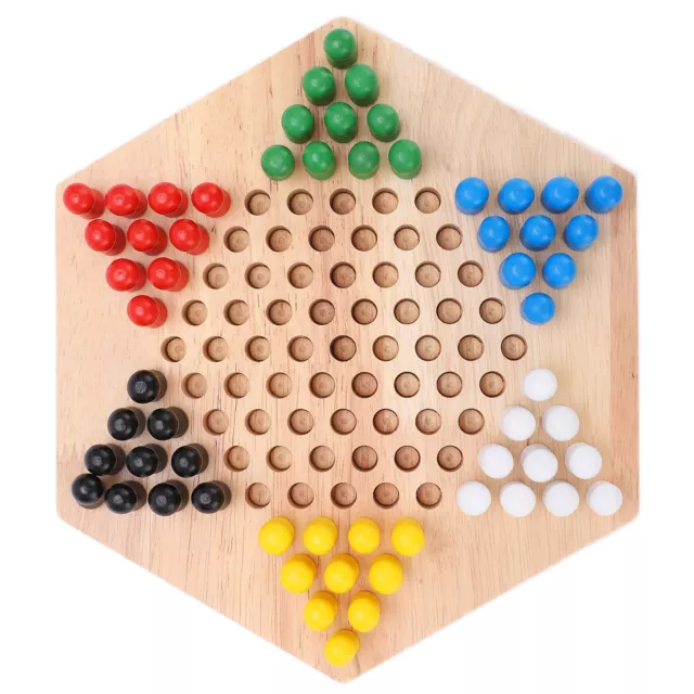 Chinese Checkers Wooden Colorful Chinese Chequers Family Board Game For Adults