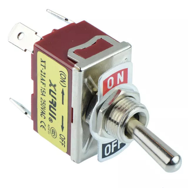 On-Off DPST Toggle Switch 250V AC 15A