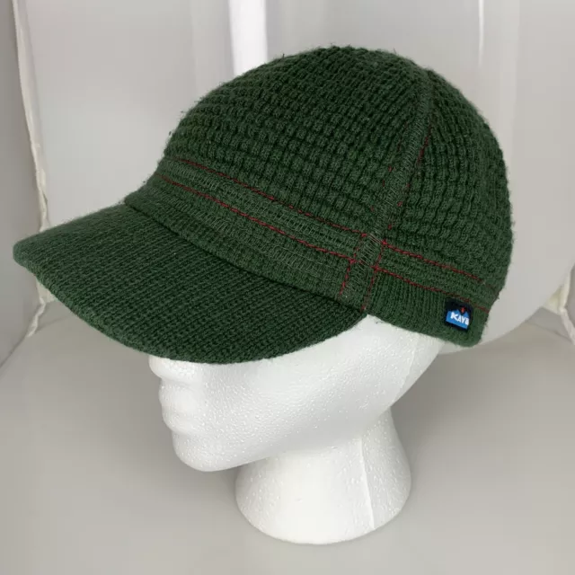 Kavu Cap Hat Womens Snap Back Adjustable Hunter Green Mesh Short Bill Hiking