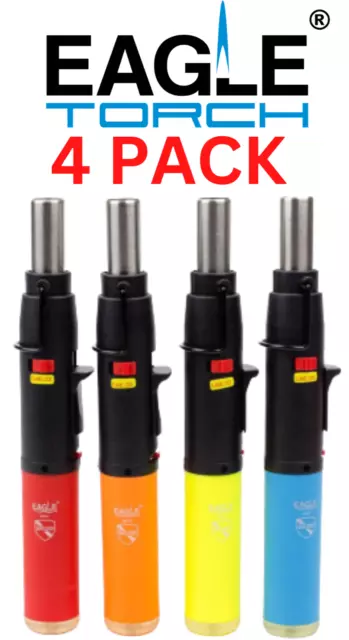 4 PACK Eagle Jet Torch Gun X-Pen Torch Lighter Butane Refillable Windproof Flame