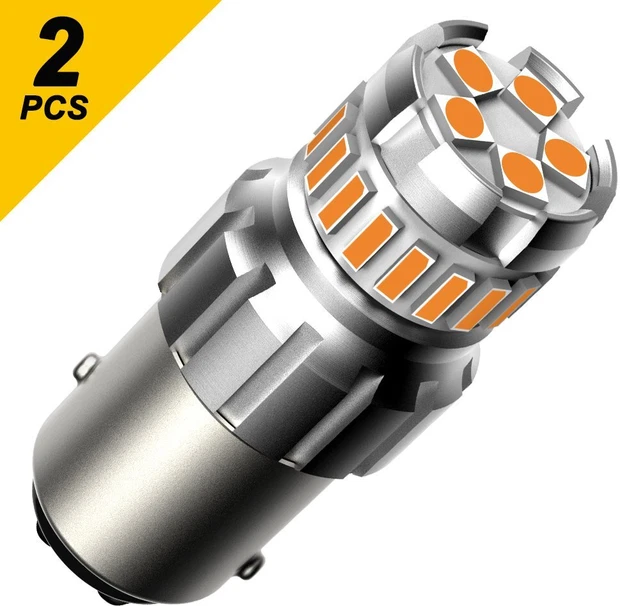 1157 LED Amber Yellow Turn Signal Parking High Power Light Bulbs Error Free 2F