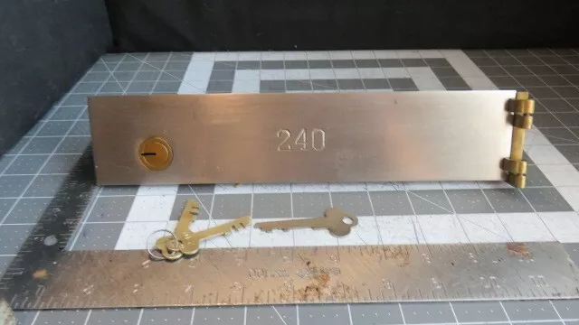 Antique L.L. Bates 1886 Safety Deposit Box Door, Hinges 2 Op & 1 Guard Key #240