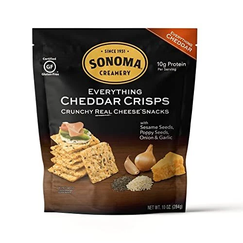 Sonoma Creamery - Cheese Crisps Everything Cheddar 10 Oz 1 Count | Savory Sna...
