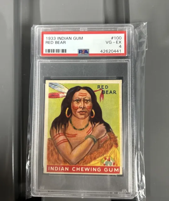 1933 Indian Gum #100 Red Bear PSA 4 VGEX Series of 48 Red TOUGH