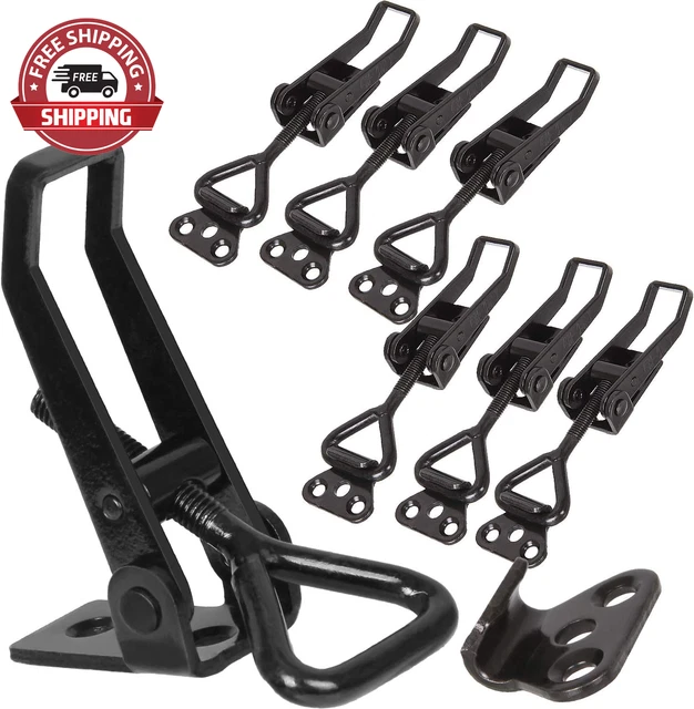 8Pack Adjustable Toggle Clamp, Black Pull Latch Clamp, Metal Smoker Door Latch,