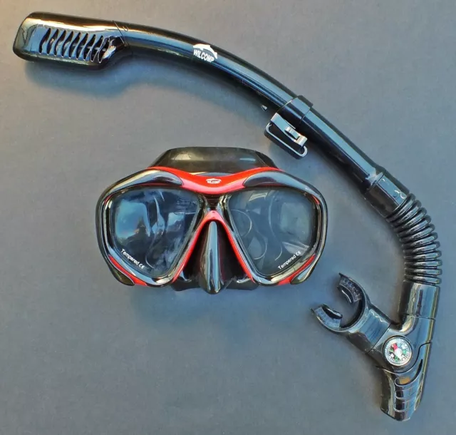 WIL-DS-53R Snorkeling Diving Liquid Silicone Set - mask and dry snorkel set