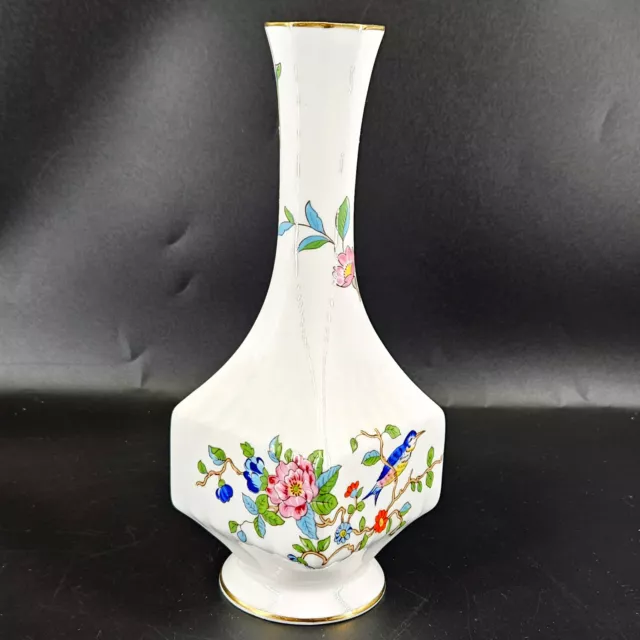 Aynsley England Bone China Pembroke floral bird small vase w sticker