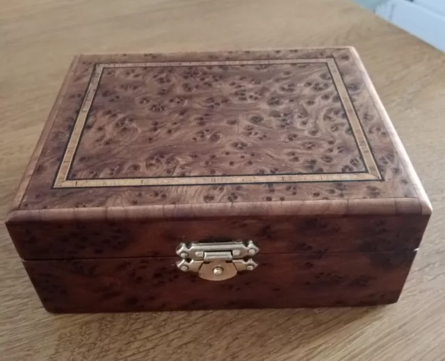 Burr Wood Veneer Trinket Box