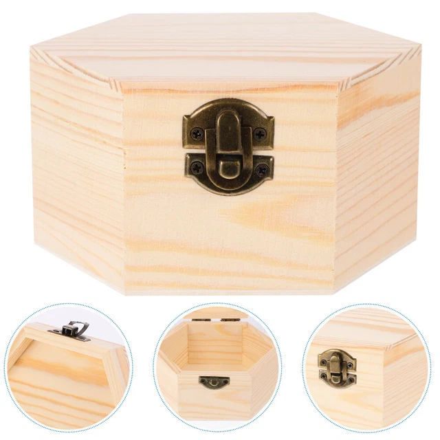 Lot De 3 Boîtes Cadeaux En Bois Rectangulaires Mini 8x5x2,5 Cm - Emballage Bijoux Et Petits Cadeaux