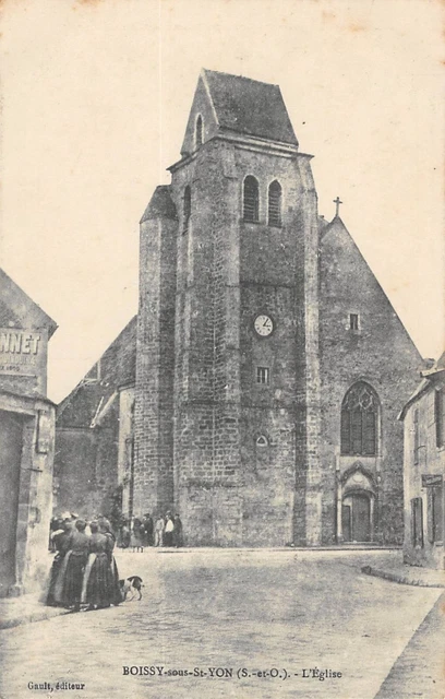 Cpa 91 Boissy Sous Saint Yon L'eglise