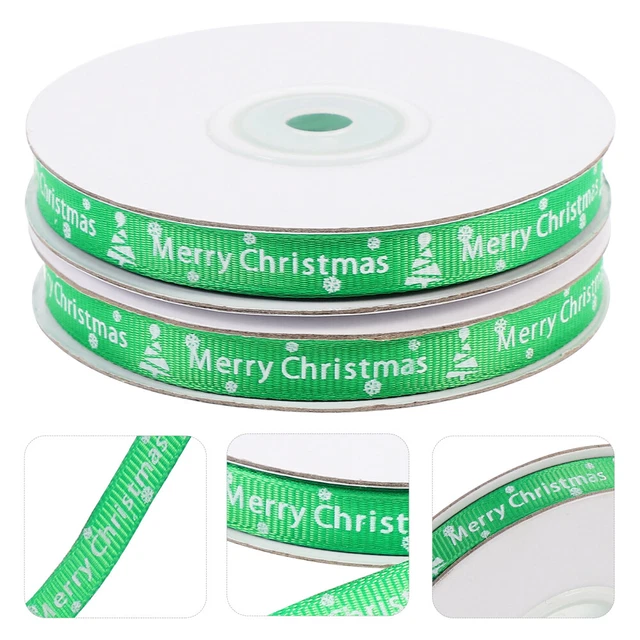 2 Rolls christmas decorative ribbon Weihnachts-Ripsband Weihnachtsdekorband Weih