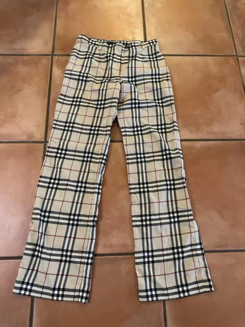 MODERN BURBERRY LONDON Womens NOVA CHECK Plaid Wool Pants Made In France Sz  6 $225.00 - PicClick