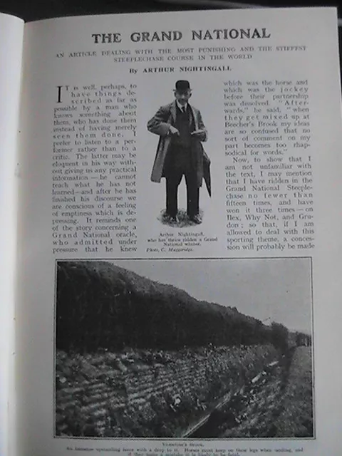 Grand National Steeplechase Horseracing Aintree Rare Old Antique Article 1908