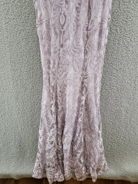 Speechless Embroidered V-Neck Illusion Gown Junior's 5 Mauve /Lavender Back Zip 3