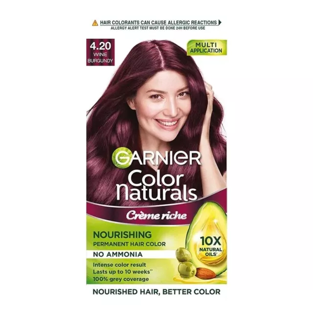 Garnier Permanent Colour Hair Dye Kit Women’s Cream Natural Black Brown Red