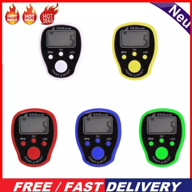 0-99999 Electronic Digital Counter Mini LCD Hand Held Finger Ring Tally Counter