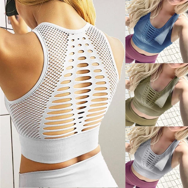 Damen Push Up Sport BH Bra Unterwäsche Frauen Sport Fitness Bustier Yoga Top TFS