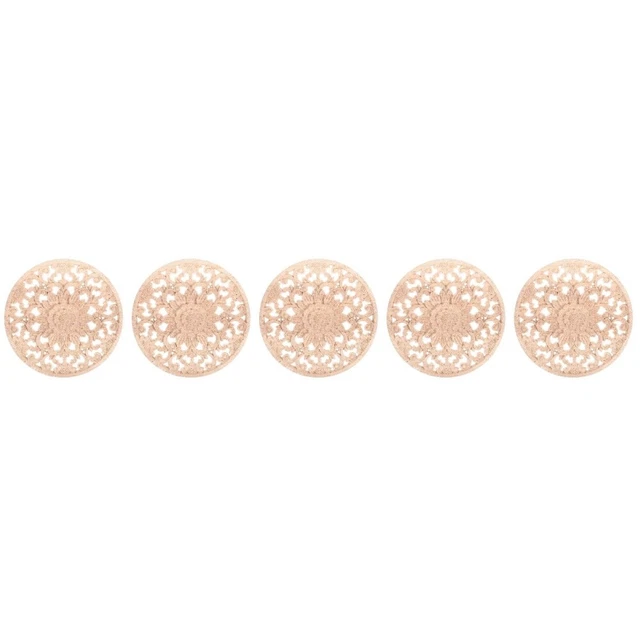 5pcs Holzgeschnitzte Anwendung onlay runde Schnitzabziehbilder