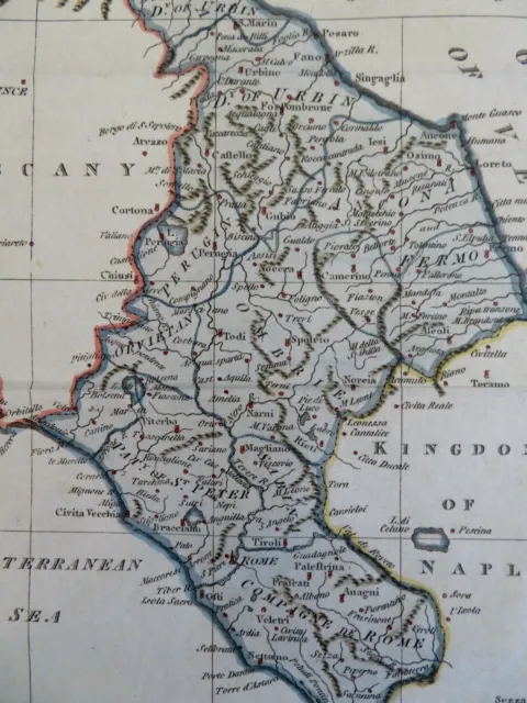 Papal States Italy Rome Urbino Ferrara 1794 Neele engraved map