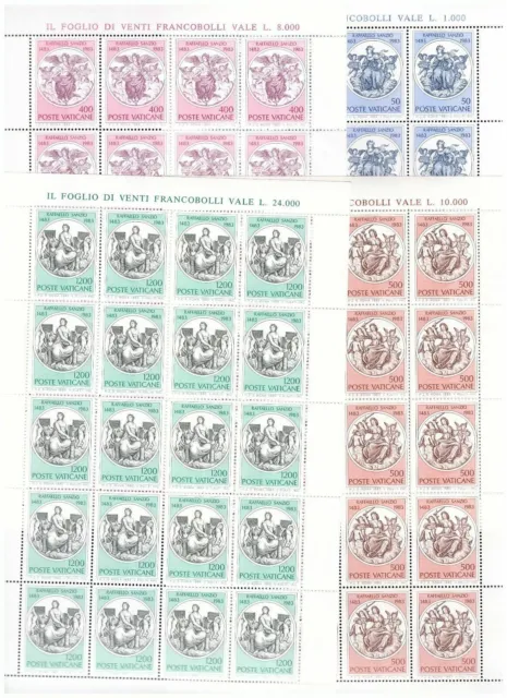 s19468) VATICANO 1983 MNH** Nuovi** Raffaello 4v Foglio NON PIEGATO