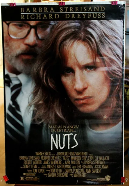 ORIGINAL MOVIE  POSTER  Nuts (1987) Barbra Streisand, Richard Dreyfuss